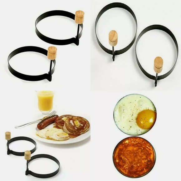 Norpro Nonstick Round Pancake Egg Rings, Set of 2 (981) Pack 1 - Picture 4 of 4